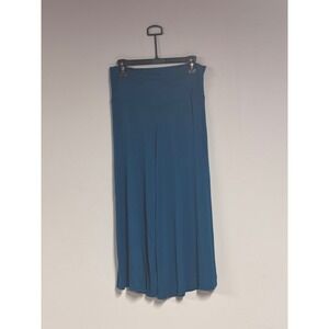 Made by Johnny Womens Teal Blue Wide Leg Palazzo Pants High Waist Large